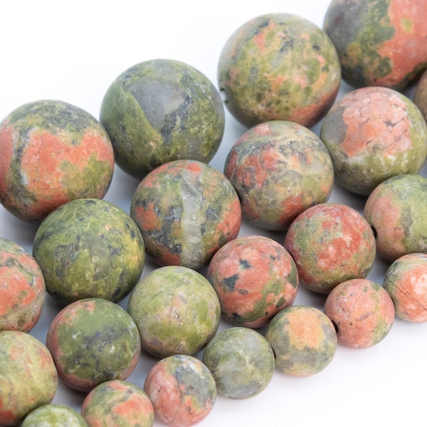 Matte Lotus Pond Unakite Beads Grade AAA Genuine Natural Gemstone Round Loose Beads 4MM 6MM 8MM 10MM 16MM Bulk Lot Options