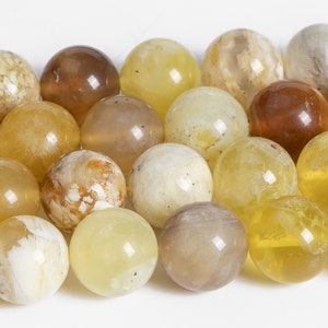 Yellow Opal Beads Genuine Natural Grade AAA Gemstone Round Loose Beads 6MM 8MM 10MM Bulk Lot Options