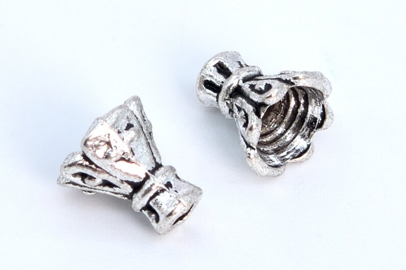 6x5MM Bead Cap Antique Silver Tone Zinc Alloy 50 Pcs Bulk Lot Options 63176-2346