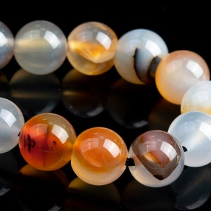 8MM Dendrite Agate Beads Grade AAA Genuine Natural Africa Gemstone Half Strand Round Loose Beads 7.5&quot; BULK LOT 1,3,5,10 and 50 (103350h-785)