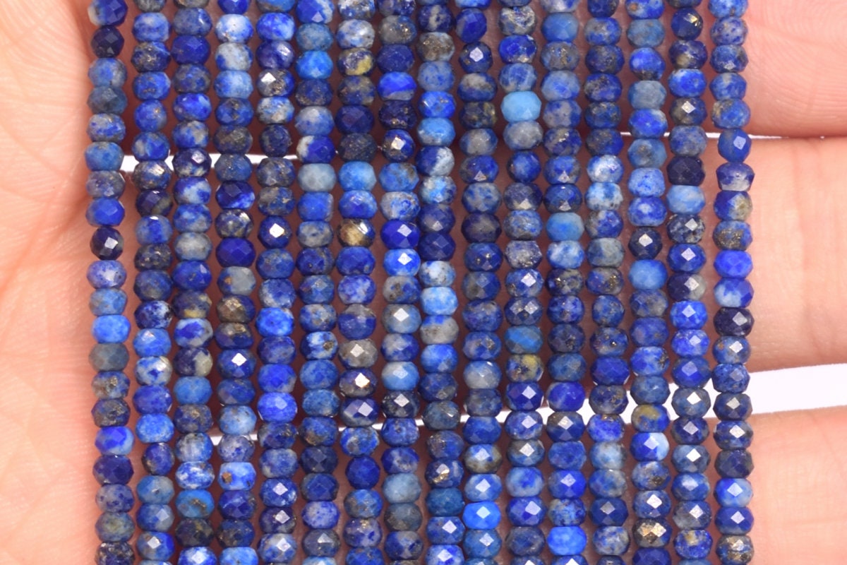 VENDITA A METÀ - Perline Di Pietre Preziose Di Lapislazzuli Blu, Filo Intero, Pietre Preziose Semipreziose, 15" - Italia - Foto 8