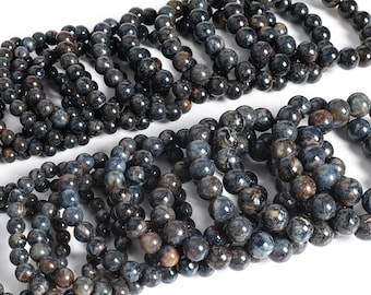 Blue Pietersite Beads 7"/7.5" Bracelet Genuine Natural Round Gemstone Beads