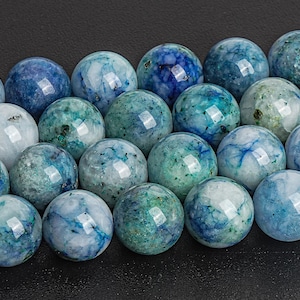 Light Blue Chrysocolla Beads Genuine Natural Grade AA Gemstone Round Loose Beads 8MM 10MM Bulk Lot Options