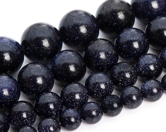 Night Sky Blue Goldstone Beads Grade AAA Round Loose Beads 3MM 4MM 6MM 8MM 10MM 12MM 16MM Bulk Lot Options