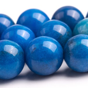 9-10MM Royal Blue Jade Beads Grade AAA Gemstone Round Loose Beads 15"/7.5" Bulk Lot Options (124055)