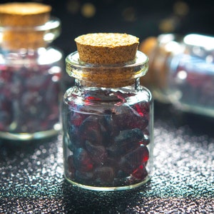 2 Pcs 35x22MM Glass Wishing Bottle Genuine Natural Purple Red Garnet Chips Healing Gemstone Beads Bulk Lot Options (114364-3791)