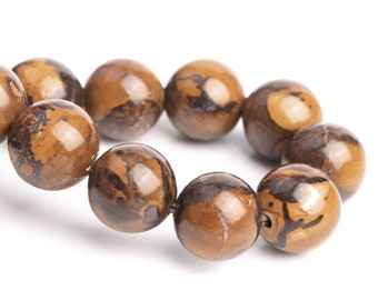 8-9MM Boulder Opal Beads Brown Bracelet Grade AA Genuine Natural Round Gemstone 7" (120589h-57)