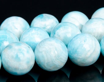 12MM Genuine Hemimorphite Aqua Blue Beads Grade AAA Natural Gemstone Round Loose Beads 15.5" / 7.5" Bulk Lot Options (113556)