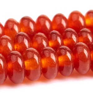 Red Carnelian Beads Grade AAA Genuine Natural Gemstone Rondelle Loose Beads 4MM 6MM 8MM Bulk Lot Options