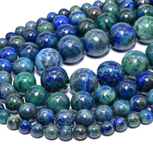 Azurite Beads Grade AAA Gemstone Round Loose Beads 4MM 6MM 8MM 10MM Bulk Lot Options