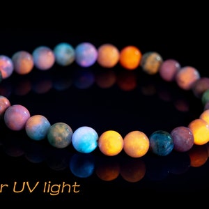 Rare 7MM Afghanistan Hackmanite Bracelet UV Reactive Fluorescent Beads Genuine Natural Round Tenebrescent Gemstone 7&quot; (123108h-1718)