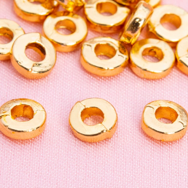 5MM 14k Real Gold Plated Spacer Beads Rondelle 20 Pcs Bulk Lot Options (64379-2488)
