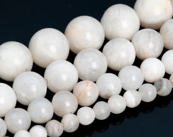 White Crazy Lace Agate Beads Grade AAA Genuine Natural Gemstone Round Loose Beads 4MM 6MM 8MM 10MM 12MM Bulk Lot Options