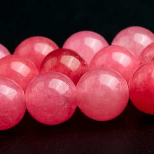 Cuentas de jade rosa de 8 mm, grado AAA, redondas, sueltas, 15" / 7,5", opciones de lote a granel (101038)