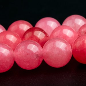 8MM Rose Pink Jade Beads Grade AAA Gemstone Round Loose Beads 14.5" / 7.5" Bulk Lot Options (101038)