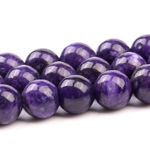 Deep Purple Treated Charoite Beads Grade A Gemstone Round Loose Beads 4MM 6MM 8MM 10MM Bulk Lot Options