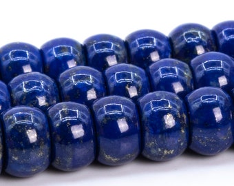 6x4MM Dark Blue Lapis Lazuli Beads Afghanistan Grade AAA Genuine Natural Gemstone Rondelle Loose Beads 15.5"/ 7.5" Bulk Lot Options (115194)