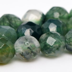 4MM Botanical Moss Agate Beads Grade AAA Genuine Natural Gemstone Faceted Round Loose Beads 14.5&quot; / 7.5&quot; Bulk Lot Options (100809)