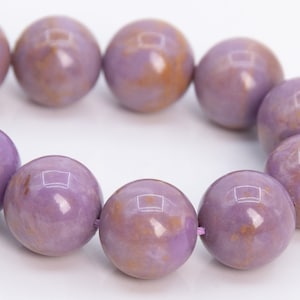 14-15MM Brown Purple Phosphosiderite Beads Grade A+ Genuine Natural Gemstone Half Strand Round Loose Beads 7.5&quot; (109362h-2945)
