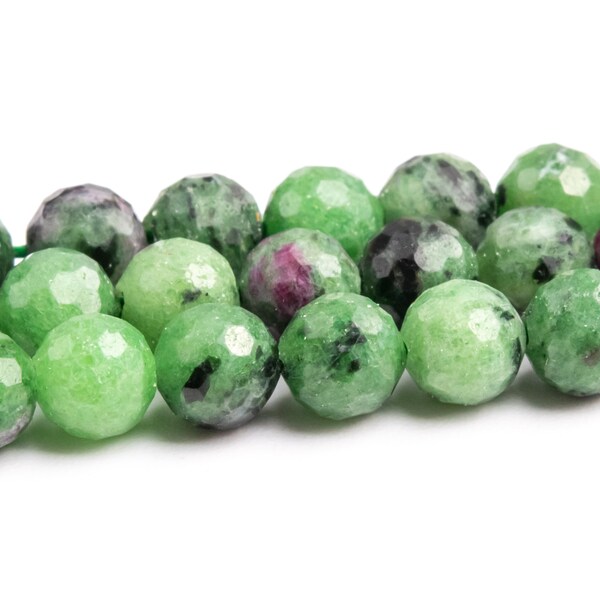 6MM Ruby Zoisite Beads Grade AAA Genuine Natural Gemstone Micro Faceted Round Loose Beads 15" / 7.5" Bulk Lot Options (118953)