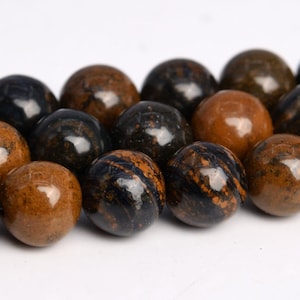 6MM Dark Blue Tiger Iron Beads Grade AA Genuine Natural Gemstone Full Strand Round Loose Beads 15.5&quot; BULK LOT 1,3,5,10 and 50 (104505-1227)