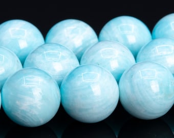 12MM Genuine Hemimorphite Aqua Blue Beads Grade AAAA Natural Gemstone Round Loose Beads 15.5" 7.5"Bulk Lot Options (113552)