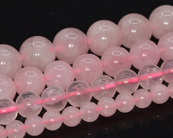 Rose Quartz Beads Grade A Gemstone Round Loose Beads 4MM 6MM 8MM 10MM 16MM Bulk Lot Options