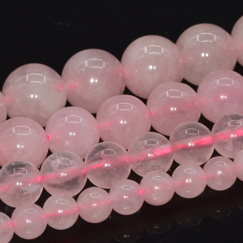10mm Pink Rose Quartz Round Beads 15 Strand Etsy