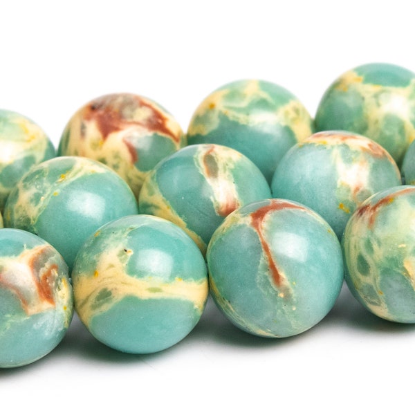 8MM Mint Blue Imperial Jasper Beads Grade AAA Natural Gemstone Full Strand Round Loose Beads 15" BULK LOT 1,3,5,10 and 50 (101768-879)