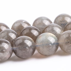 9-10MM Gray Labradorite Beads Madagascar Grade A Genuine Natural Gemstone Full Strand Round Loose Beads 15&quot; (117444-3780)