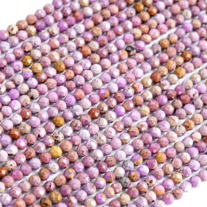 3MM Phosphosiderite Beads Grade A Genuine Natural Gemstone Full Strand Faceted Round Loose Beads 15&quot; Bulk Lot Options (117627-3966)
