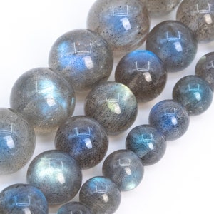 Translucent Gray Labradorite Beads Genuine Natural Grade AAA Gemstone Round Loose Beads 6MM  8MM 10MM 12MM 14MM Bulk Lot Options