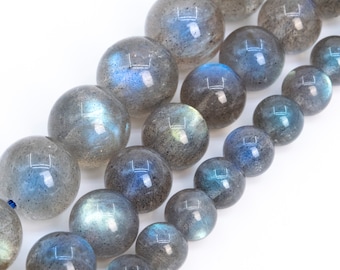 Translucent Gray Labradorite Beads Genuine Natural Grade AAA Gemstone Round Loose Beads 6MM  8MM 10MM 12MM 14MM Bulk Lot Options