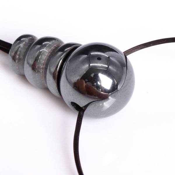 Perles de gourou en hématite noire 9-10 mm 3 trous, options de lot de pierres précieuses naturelles véritables (108580-2712)