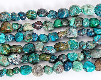 3-5MM Multicolor Chrysocolla Beads Pebble Nugget Grade AAA Genuine Natural Gemstone Beads 15" / 7.5" Bulk Lot Options (108439)