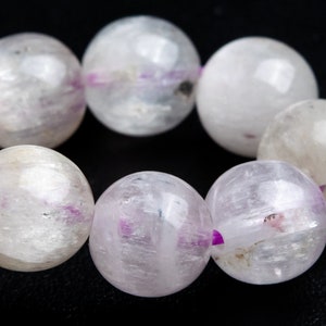 ONLY ONE 7-8MM Kunzite Beads Faint Purple Bracelet Brazil Grade A+ Genuine Natural Round Gemstone 7.5&quot; (119382h-765)