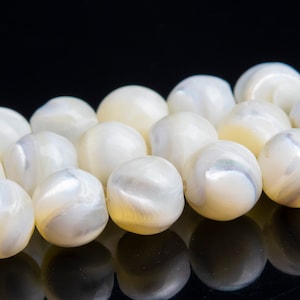 7-8MM White Trochidae Shell Beads Grade AAA Natural Gemstone Full Strand Round Loose Beads 15&quot; Bulk Lot Options (102898-624)
