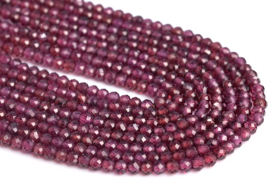 Perline Di Granato Rosso Sfaccettato Naturale 4mm 6mm 8mm 10mm Perline - Foto 4