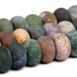 8x5MM Matte Indian Agate Beads Grade A Natural Gemstone Rondelle Loose Beads 15&quot; / 7.5&quot; Bulk Lot Options (102239)