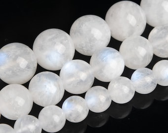 Rainbow Moonstone Beads Genuine Natural Grade AA Gemstone Round Loose Beads 4MM 6MM 8MM 10MM  Bulk Lot Options
