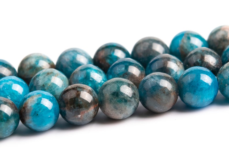 5-6MM Genuine Natural Dark Blue Apatite Grade AB Round Gemstone Loose Beads 7.5" 