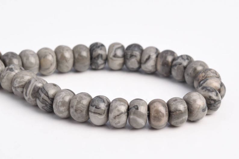 Gray Crazy Lace Jasper Beads Grade AAA Genuine Natural Gemstone Rondelle Loose Beads 6-7MMx4MM 8x5MM Bulk Lot Options