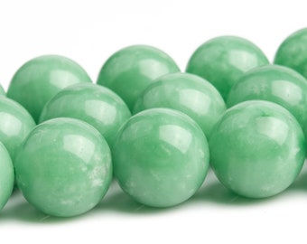 Green Jade Beads Genuine Natural Grade AAA Gemstone Round Loose Beads 6MM 8MM 10MM 12MM 14MM Bulk Lot Options