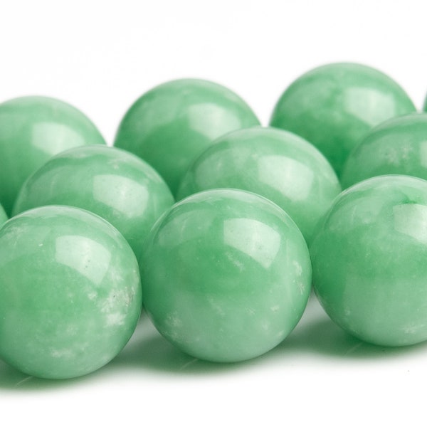 Green Jade Beads Genuine Natural Grade AAA Gemstone Round Loose Beads 6MM 8MM 10MM 12MM 14MM Bulk Lot Options
