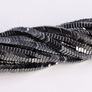 3x1MM Black Hematite Beads Arrow Grade AAA Genuine Natural Gemstone Full Strand Loose Beads 15.5&quot; BULK LOT 1,3,5,10 and 50 (104683-1276)