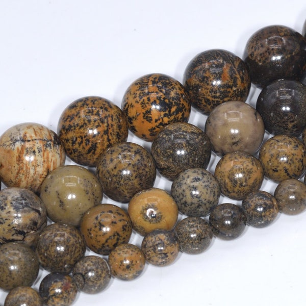 Dandelion Jasper Beads Grade AAA Genuine Natural Gemstone Round Loose Beads 10MM 12MM Bulk Lot Options