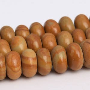 Brown Wood Skin Jasper Beads Grade AAA Genuine Natural Gemstone Rondelle Loose Beads 6MM 8MM Bulk Lot Options