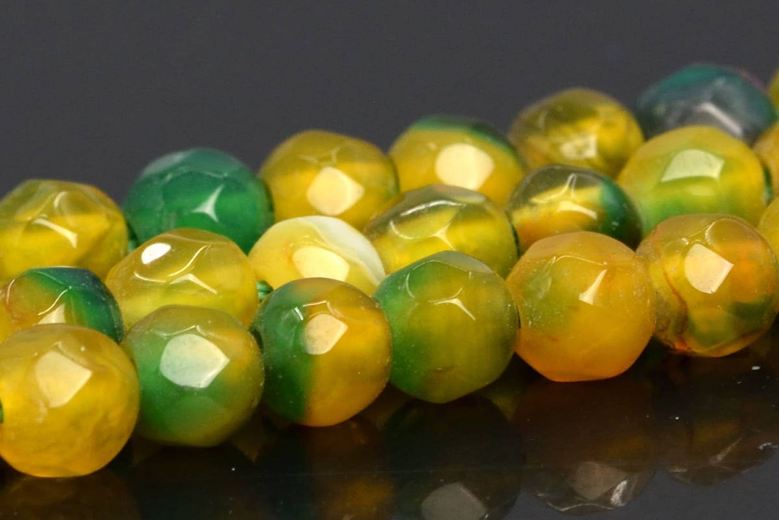 4MM Mustard Yellow Agate Beads Grade A Natural Gemstone Half Etsy