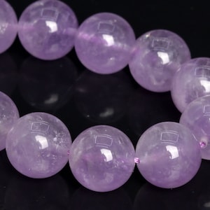 14MM Transparent Lavender Amethyst Beads Brazil AA Genuine Natural Gemstone Half Strand Round Beads 7.5&quot; Bulk Lot Options (109558h-3003)