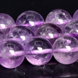 9-10MM Transparent Deep Lavender Amethyst Beads Brazil Grade A Genuine Natural Gemstone Round Loose Beads 15&quot; Bulk Lot Options (109452)